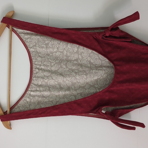 Free People Pamela Burgundy Red Pull On Style One-Piece Beach Pool Swimsuit XL - Picture 10 of 12